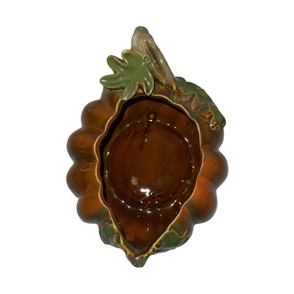 Thanksgiving Fall Ceramic Pumpkin Gravy Boay Handle Spout Heavy - Picture 7 of 10